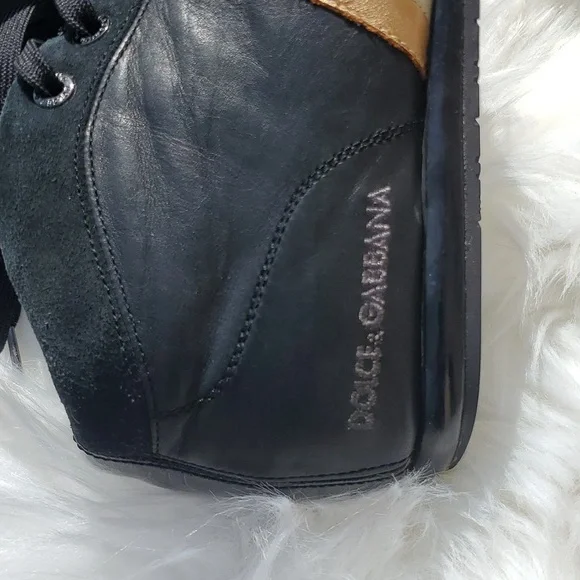 Dolce & Gabbana Black Leather Casual Sneaker sz 11 🎉 Host Pick - Picture 6 of 13